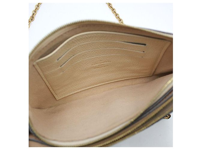 Louis Vuitton Borsa Crossbody Pochette Double Zip Chain Monogram Empreinte Marrone - vista 9