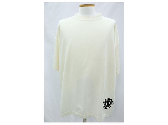 Dior Camiseta de jersey de algodão e seda ecru Branco - vista 2