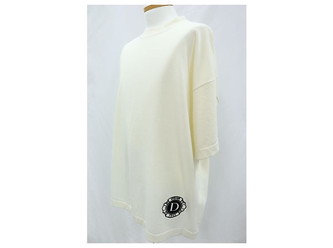 Dior Camiseta de jersey de algodão e seda ecru Branco - vista 3