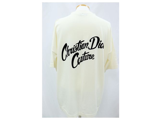 Dior Camiseta de jersey de algodão e seda ecru Branco - vista 4