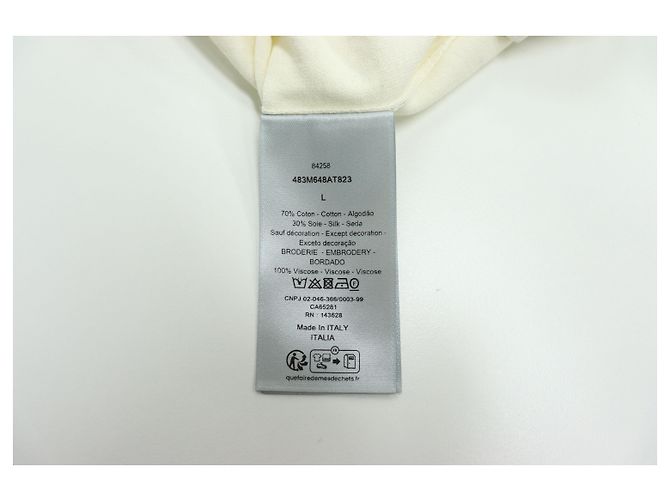 Dior Camiseta de jersey de algodão e seda ecru Branco - vista 6