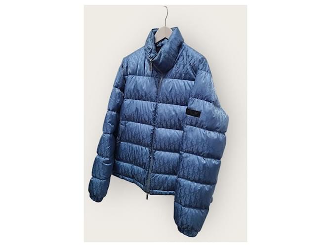 Oblique Dior Blau gesteppte Jacke mit Schrägmuster - Ansicht 2
