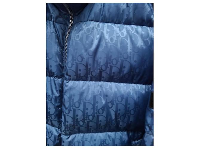 Oblique Dior Blau gesteppte Jacke mit Schrägmuster - Ansicht 3