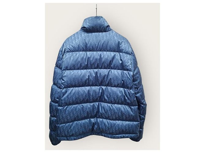 Oblique Dior Blau gesteppte Jacke mit Schrägmuster - Ansicht 4