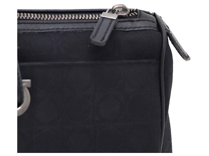 Salvatore Ferragamo Borsa a tracolla baguette con motivo Gancini quadrato Ferragamo - vista 7