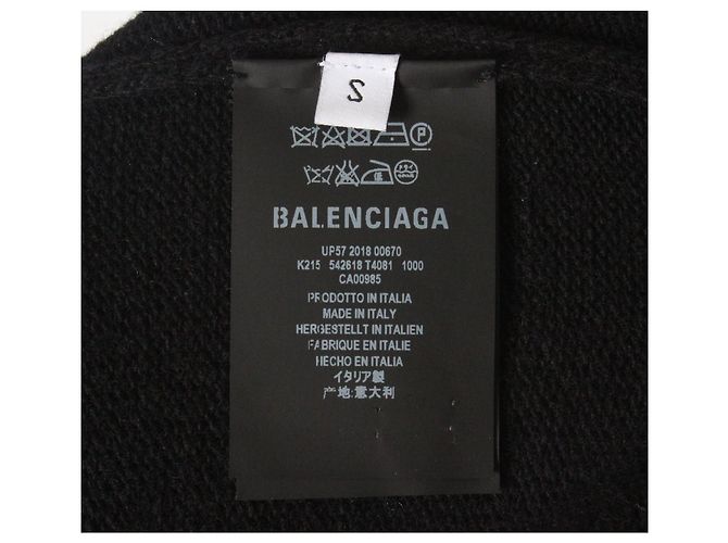 Balenciaga Strickpullover mit Rollkragen aus Kaschmir und besticktem Logo Schwarz - Ansicht 7