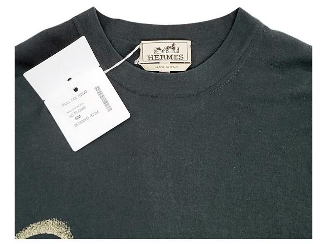 Hermès Aero Loop Links Rundhalspullover für Herren aus Strick Schwarz - Ansicht 9