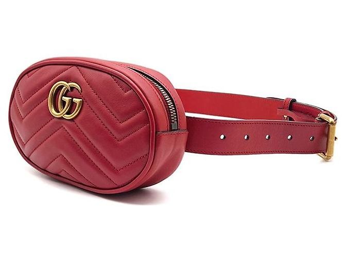 Gucci GG Marmont Matelassé Gürteltasche Rot - Ansicht 2