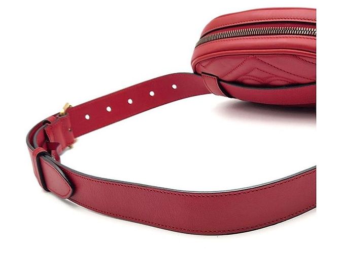 Gucci GG Marmont Matelassé Gürteltasche Rot - Ansicht 5