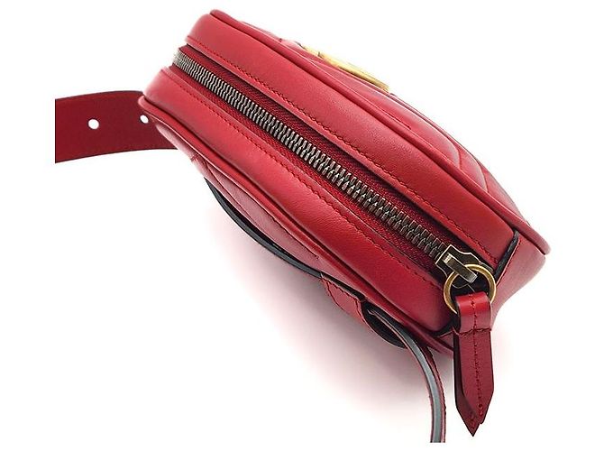 Gucci GG Marmont Matelassé Gürteltasche Rot - Ansicht 6