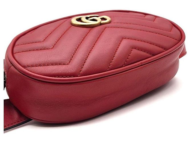 Gucci GG Marmont Matelassé Gürteltasche Rot - Ansicht 7