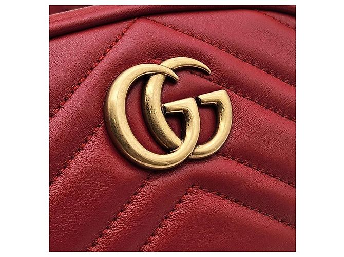 Gucci GG Marmont Matelassé Gürteltasche Rot - Ansicht 8
