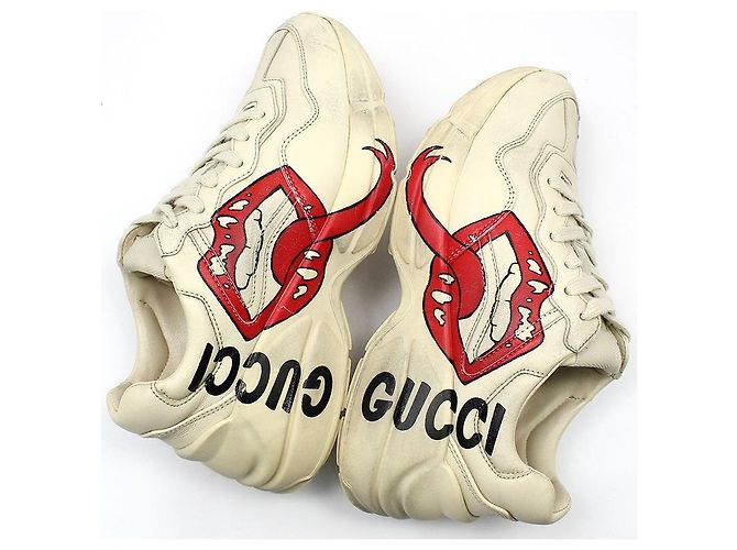 Gucci Rhyton Dirty Lips Leder Sneaker Weiß - Ansicht 8