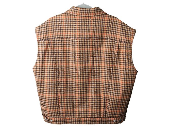 Maison Martin Margiela Weste aus Wolle mit Camel-Karomuster Braun - Ansicht 2