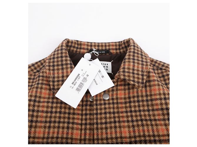 Maison Martin Margiela Weste aus Wolle mit Camel-Karomuster Braun - Ansicht 4
