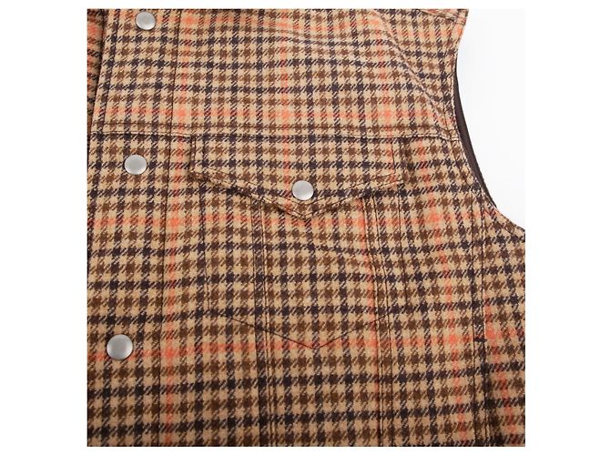 Maison Martin Margiela Weste aus Wolle mit Camel-Karomuster Braun - Ansicht 5