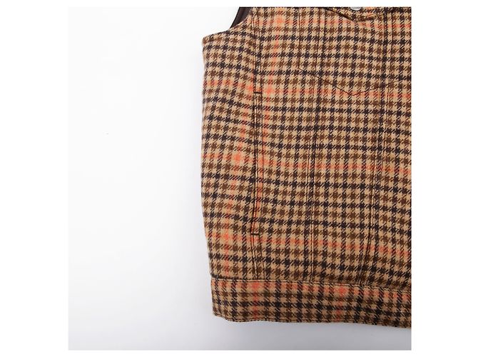 Maison Martin Margiela Weste aus Wolle mit Camel-Karomuster Braun - Ansicht 7