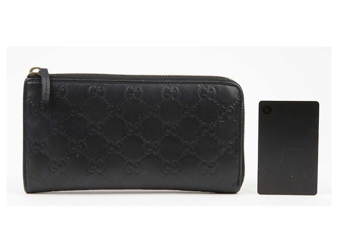 Gucci Portafoglio lungo con zip in pelle Shima nera Nero - vista 6