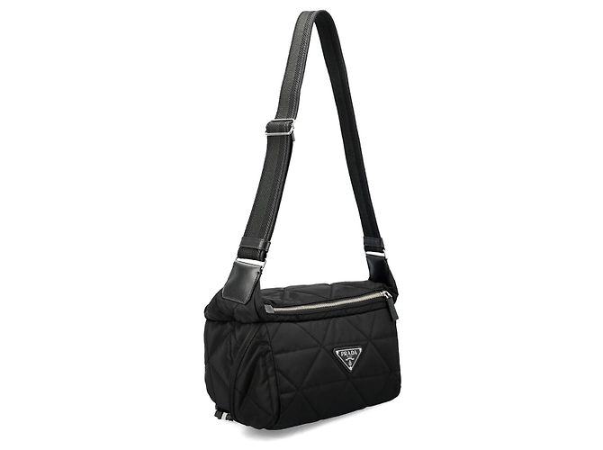 Saffiano Borsa Bike in Nylon Trapuntato Prada con Patch Logo Triangolo Nero - vista 4