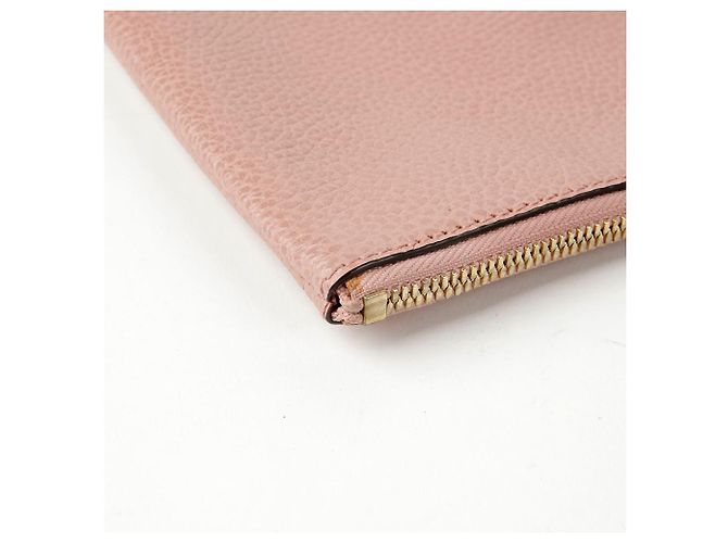 Bamboo Gucci Clutch in pelle rosa con nappa in bambù - vista 11