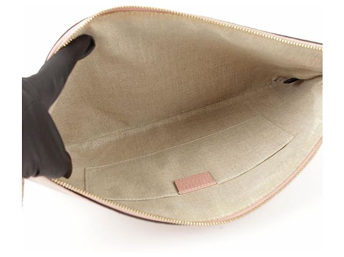 Bamboo Gucci Clutch in pelle rosa con nappa in bambù - vista 13