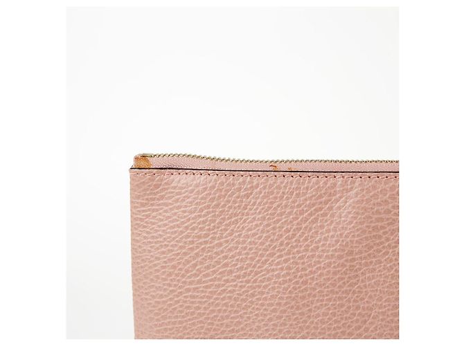 Bamboo Gucci Clutch in pelle rosa con nappa in bambù - vista 4