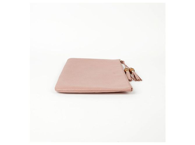 Bamboo Gucci Clutch in pelle rosa con nappa in bambù - vista 6