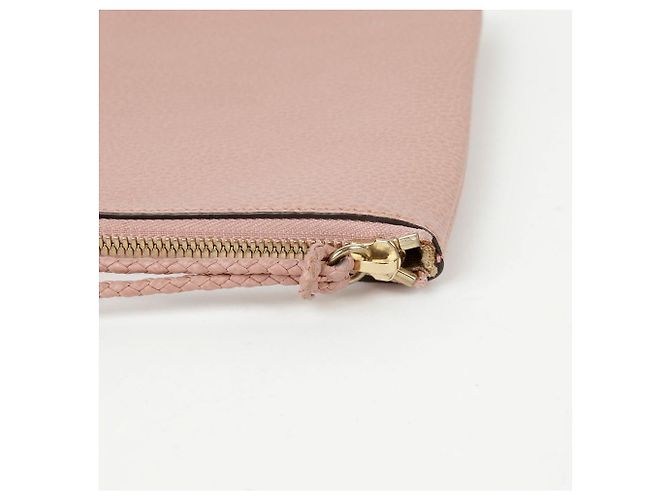 Bamboo Gucci Clutch in pelle rosa con nappa in bambù - vista 9
