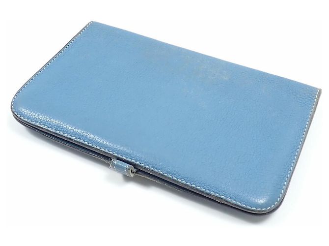 Hermès Dogon Duo Bi-fold Long Wallet Blau - Ansicht 2