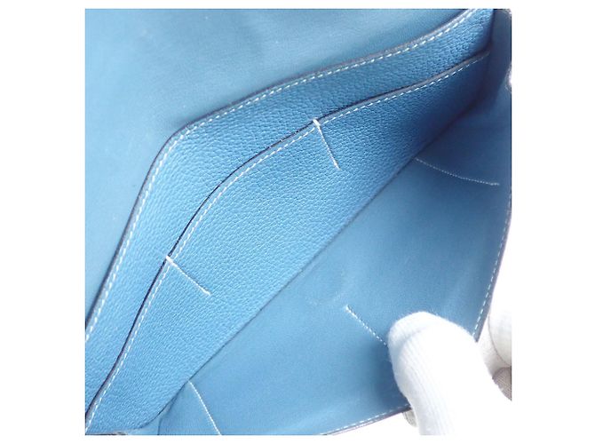 Hermès Dogon Duo Bi-fold Long Wallet Blau - Ansicht 8