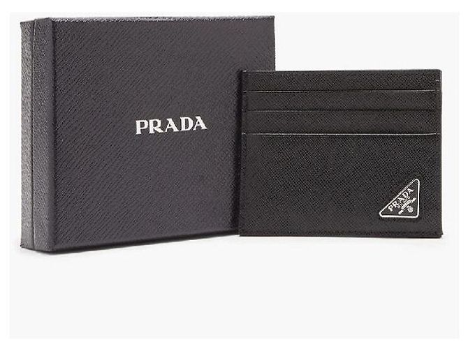 Prada Saffiano Leather Card Holder Black - view 5
