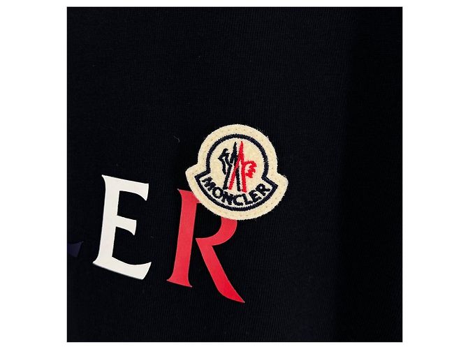 Moncler Logo Kurzarm-T-Shirt Navy Blau - Ansicht 4