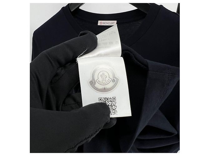 Moncler Logo Kurzarm-T-Shirt Navy Blau - Ansicht 7