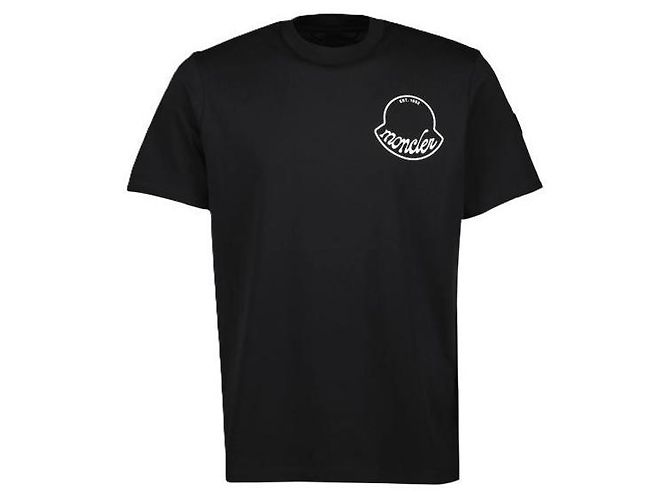 Moncler Baumwoll-T-Shirt mit Logo-Print Schwarz - Ansicht 3