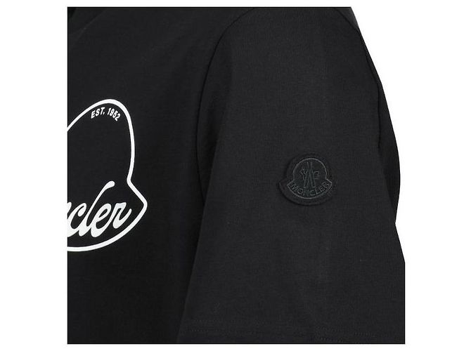 Moncler Baumwoll-T-Shirt mit Logo-Print Schwarz - Ansicht 6