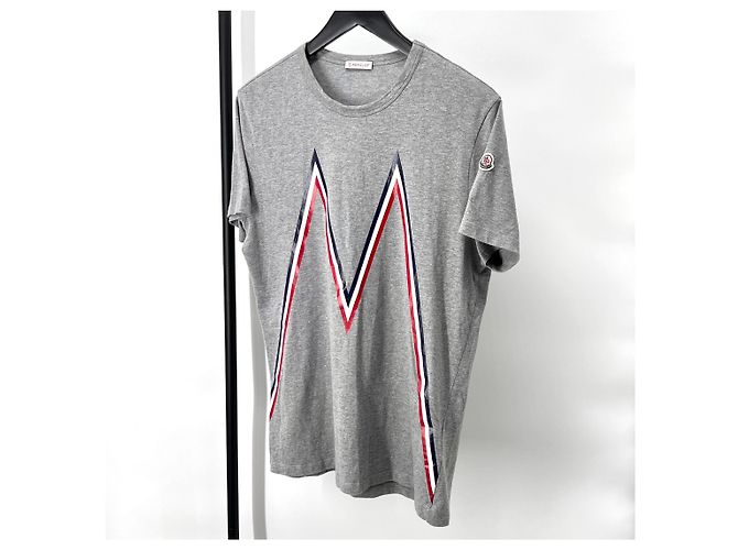 Moncler Logo Kurzarm-T-Shirt Grau Braun - Ansicht 2