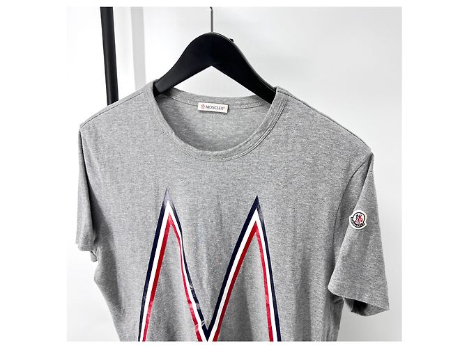 Moncler Logo Kurzarm-T-Shirt Grau Braun - Ansicht 4