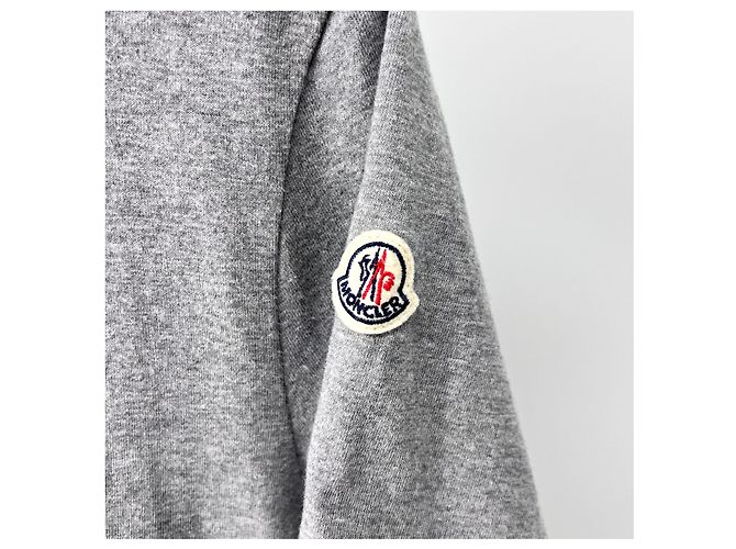 Moncler Logo Kurzarm-T-Shirt Grau Braun - Ansicht 5