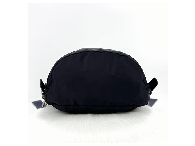 Prada Triangle Logo Nylon Tessuto Backpack Black - view 10