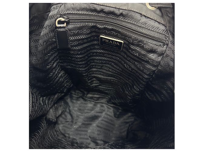 Prada Triangle Logo Nylon Tessuto Backpack Black - view 12