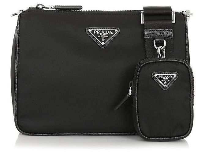Prada Borsa a tracolla in Tessuto con logo Triangle - vista 2