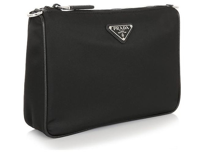 Prada Borsa a tracolla in Tessuto con logo Triangle - vista 3