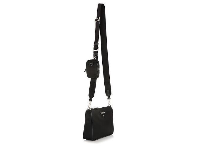 Prada Borsa a tracolla in Tessuto con logo Triangle - vista 5