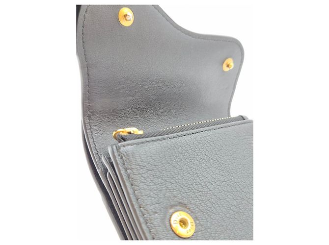 Dior Cartera Saddle en piel de becerro negra Estado Negro - vista 11
