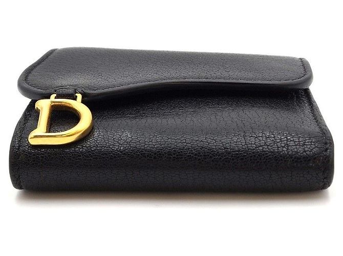 Dior Cartera Saddle en piel de becerro negra Estado Negro - vista 8