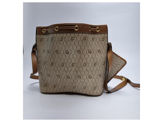 Dior Borsa a tracolla a secchiello Honeycomb Marrone - vista 10
