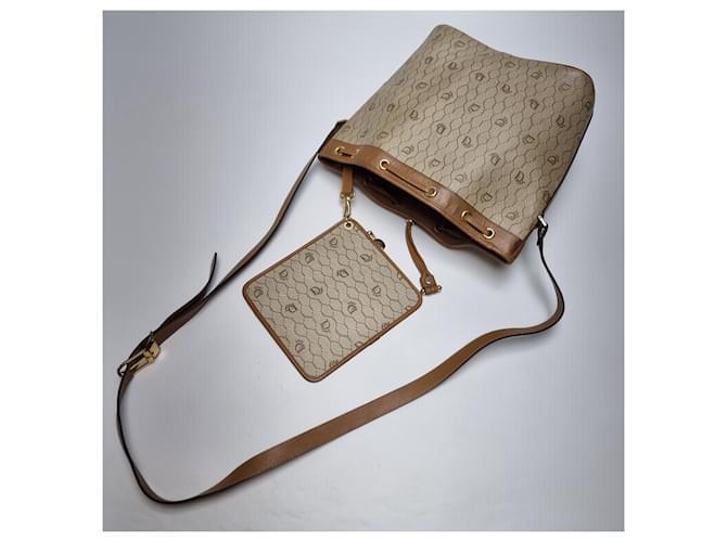 Dior Borsa a tracolla a secchiello Honeycomb Marrone - vista 15