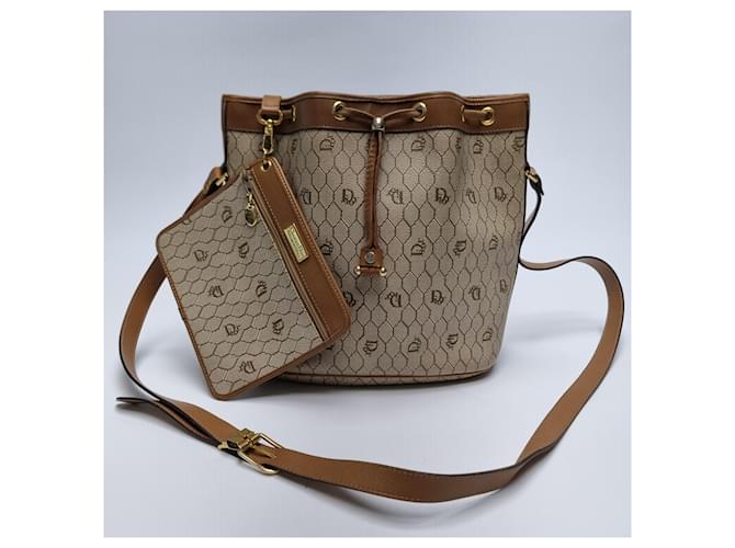 Dior Borsa a tracolla a secchiello Honeycomb Marrone - vista 2