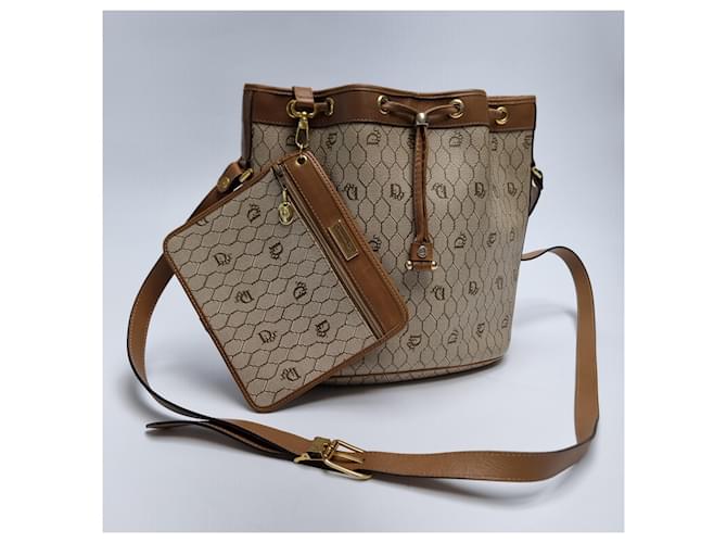 Dior Borsa a tracolla a secchiello Honeycomb Marrone - vista 3