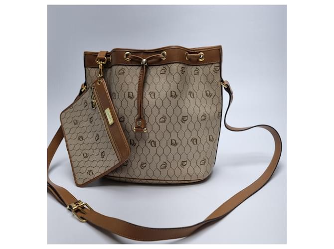 Dior Borsa a tracolla a secchiello Honeycomb Marrone - vista 4